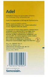 Adel 250mg/5ml granulado p/susp 60 ml claritromicina