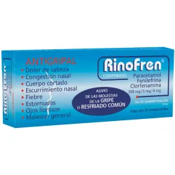 Rinofren c/24 comprimados paracetamol fenilefria