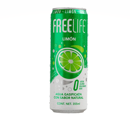 Agua gasificada con extracto natural sabor limon Freelife