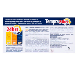 Tempra 24 hrs gripa y resfriado 24 tabletas (paracetamol)