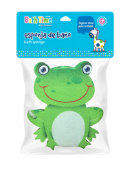 Bathtime esponja estampada suajada pato rana 1 pieza Taio
