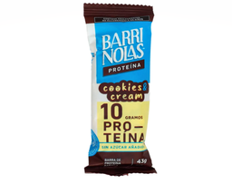 Barrita de proteina con cacahuate y almendra sabor a cookies and cream 43 gr Barrinolas