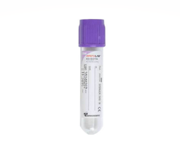 Tubo Vacuette color lila EDTA K2, 13x75, 4 mL.
