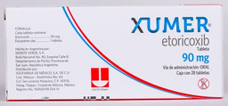 Xumer 90 Mg  Caja con 28 Tabletas (Etoricoxib)