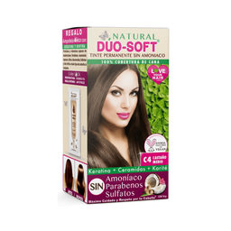 Tinte sin amoniaco c4 castano medio 60 g natural Duo Soft
