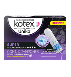 Kotex Unika Tampones Digitales Flujo Abundante