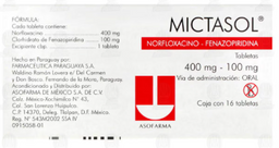Mictasol 400mg/100mg 16 tabs norfloxacino/fenazopiridina