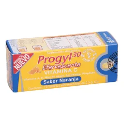 Progyl 30 efervecente sabor naranja con 10 tab