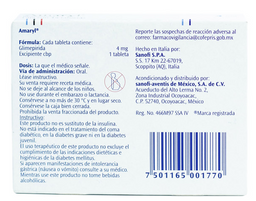 Amaryl 4 Mg 15 Tab (Glimepirida)
