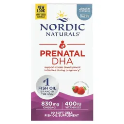 Suplemento d dha prenatal sabor fresa cont 90 caps Nordic Naturals