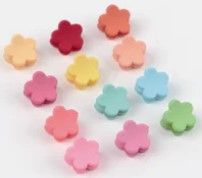 Paquete de  pinzas para el cabello 1 cm colores pastel 9 piezas Flori