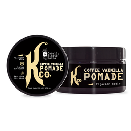 Pomada para peinar cabello bigote y barba de fijacion media coffee vainilla 100 ml Kco