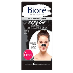 Bandas Biore Nasal Limp Carbon 6 piezas