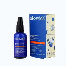Protector solar uso diario fps50 uvb uva 65% organico 50 ml Aloe Vida