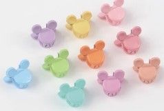 Paquete de  pinza para cabello 1cm con orejas de colores 9 piezas Flori