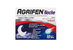 Agrifen noche 500 mg 5 mg 4 mg 10 tabs paracetamol fenilefrina clorfenamina