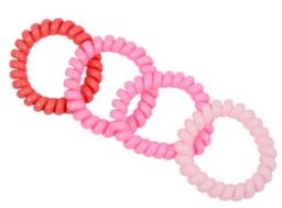 Set de ligas de cable color rosa 4 piezas Flori