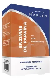 Enzimas de papaina con prebioticos con 30 softgel Maklen