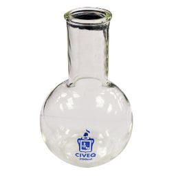 Matraz Redondo Fondo Plano Cuello Largo De 250 Ml