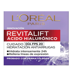Crema Facial De Dia FPS 20 Revitalift De L’Oreal Paris Acido Hialuronico 50 Ml