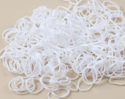 Bolsa de  ligas para el cabello color blanco 400 piezas Flori