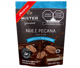 Nuez pecana con chocolate sin azucar Mister gourmet 100 g