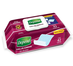 Toallas Humedas Depend Sin Alcohol 42 Piezas