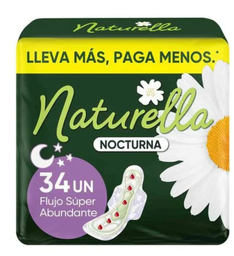 Toallas sanitarias nocturna con alas 34 pzas Naturella