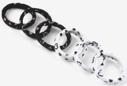 Set de ligas para el cabello 4.5 cm color b w 6 piezas Flori