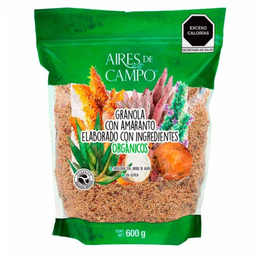 Granola con amaranto endulzada con jarabe de agave Aires de Campo 600 g