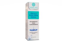 Hierro ionizado acido folico y minerales traza frasco gotero 30 ml Indigo Life