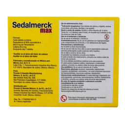 Sedalmerck Max C/48 Tabletas (Cafeina/Paracetamol)