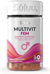 Bote de gomitas multivitaminico para mujeres Suluu 60 gomitas 4gr c/u