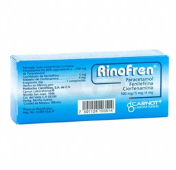 Rinofren c/24 comprimados paracetamol fenilefria