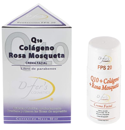 Crema facial Q-10 colageno rosa D fers