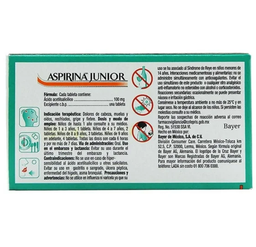 Aspirina Junior 100Mg C/60 Tabs (Acido Acetilsalicilico)