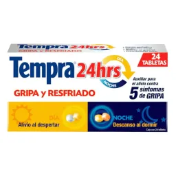 Tempra 24 hrs gripa y resfriado 24 tabletas (paracetamol)