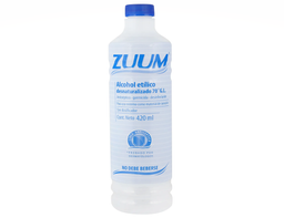 Alcohol etilico desnaturalizado antiseptico zuum 420 ml