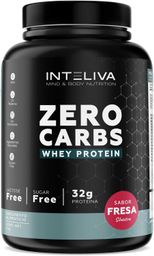 Proteina whey zero carbs 1 kg sabor fresa silvestre Inteliva