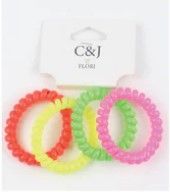 Set de ligas grandes  de cable de colores 4 piezas Flori
