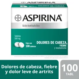 Aspirina 500 Mg 100 Tab (Acido Acetilsalicilico)