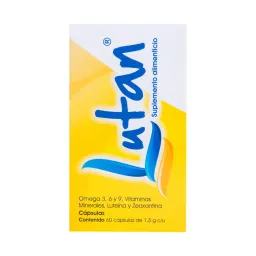 Lutan suplemeneto alimenticio frasco con 60 capsulas colagenos multivitaminico