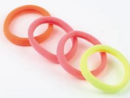 Set de ligas medianas para el cabello fluorecente 4 piezas Flori