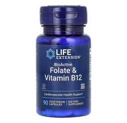 Bioactive folate vitamin b12 90 veg capsules Life Extension