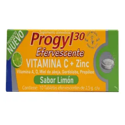 Progyl 30 efervecente sabor limon con 10 tab