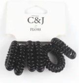 Set de ligas de cable de color negro 6 piezas Flori