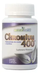Chromium 400 Natural Health frasco con 60 capsulas 500mg c/u