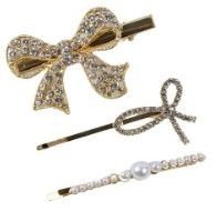 Set de pasadores con brillos 3 piezas Flori